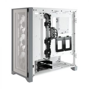 Corsair iCUE 4000X RGB Tempered Glass Mid-Tower Case, White - Image 3